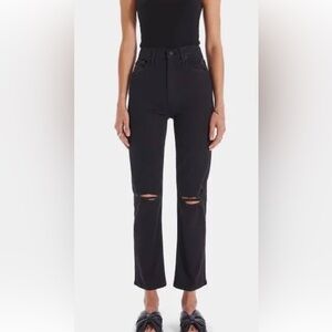 Mother women’s jeans size 27 straight leg black the dropout in guilty as sin